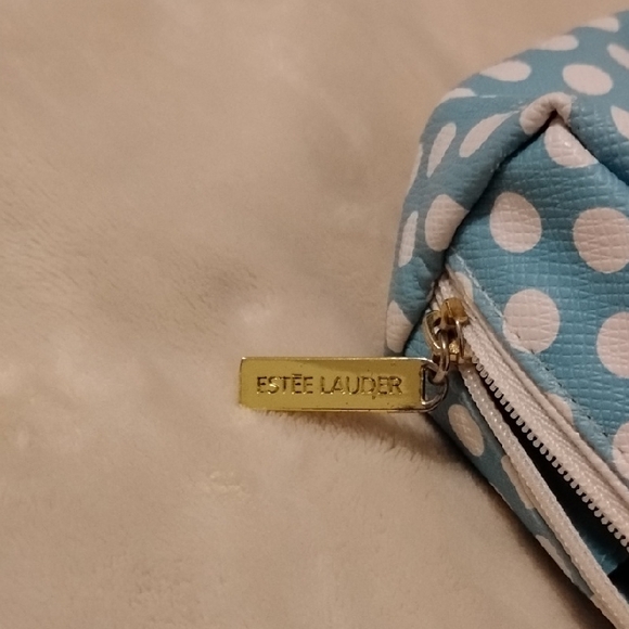 Estee Lauder Blue Polka Dot Clutch - Picture 3 of 5